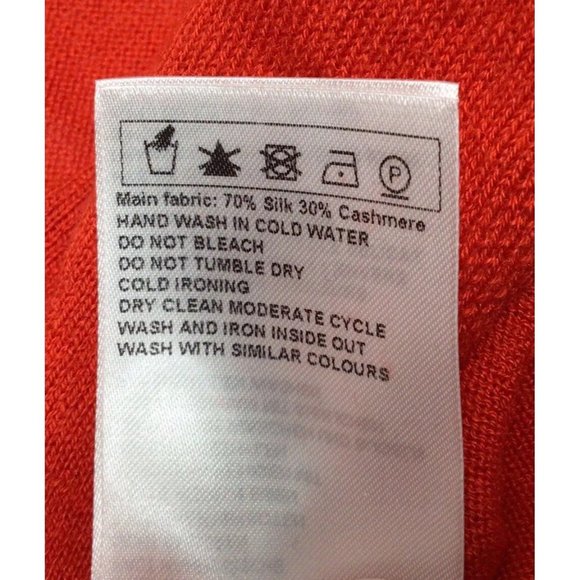 Ba&Sh Womens Solid Knit Open Twist Back Cashmere Silk Sweater Red - Picture 10 of 12